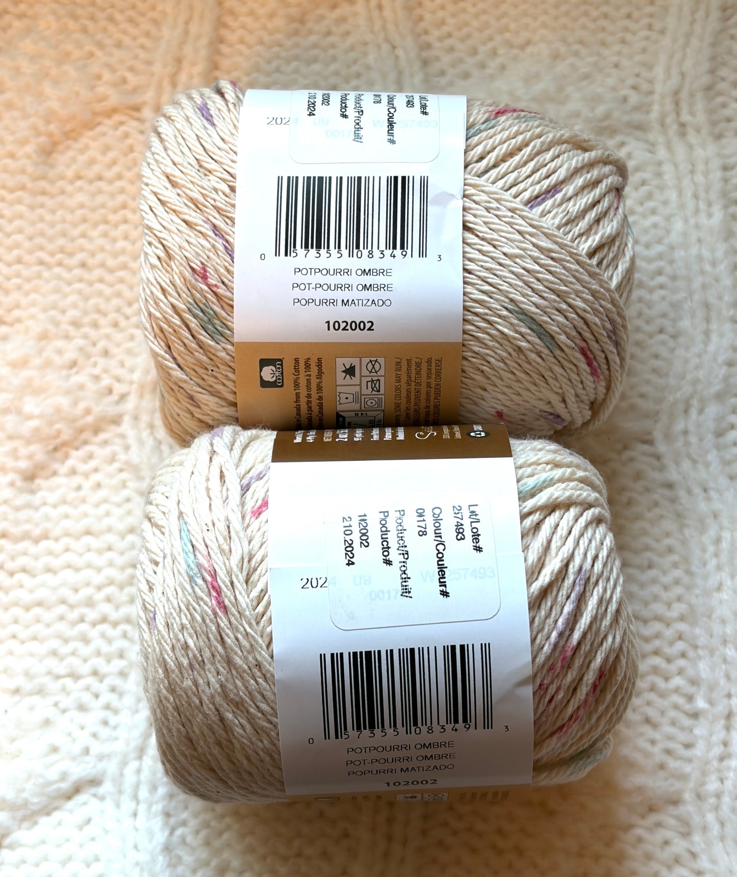 56.7g Lily Sugar 'n Cream Ombre Yarn - Potpourri : 100% Cotton
