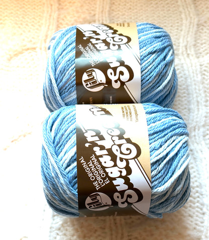 56.7g Lily Sugar 'n Cream Ombre Yarn - Faded Denim : 100% Cotton