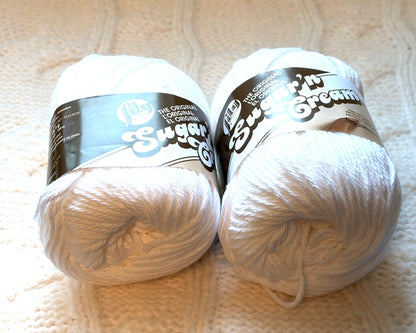 70.9g Lily Sugar 'n Cream The Original Yarn - White : 100% Cotton