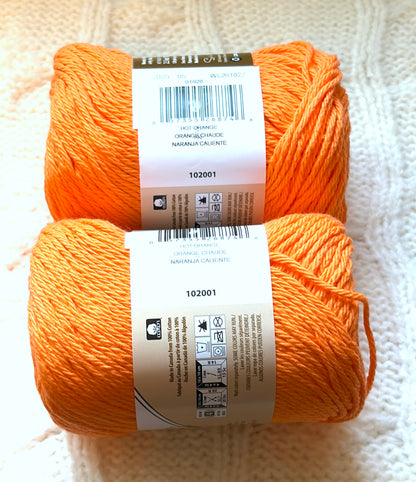 70.9g Lily Sugar 'n Cream The Original Yarn - Hot Orange : 100% Cotton