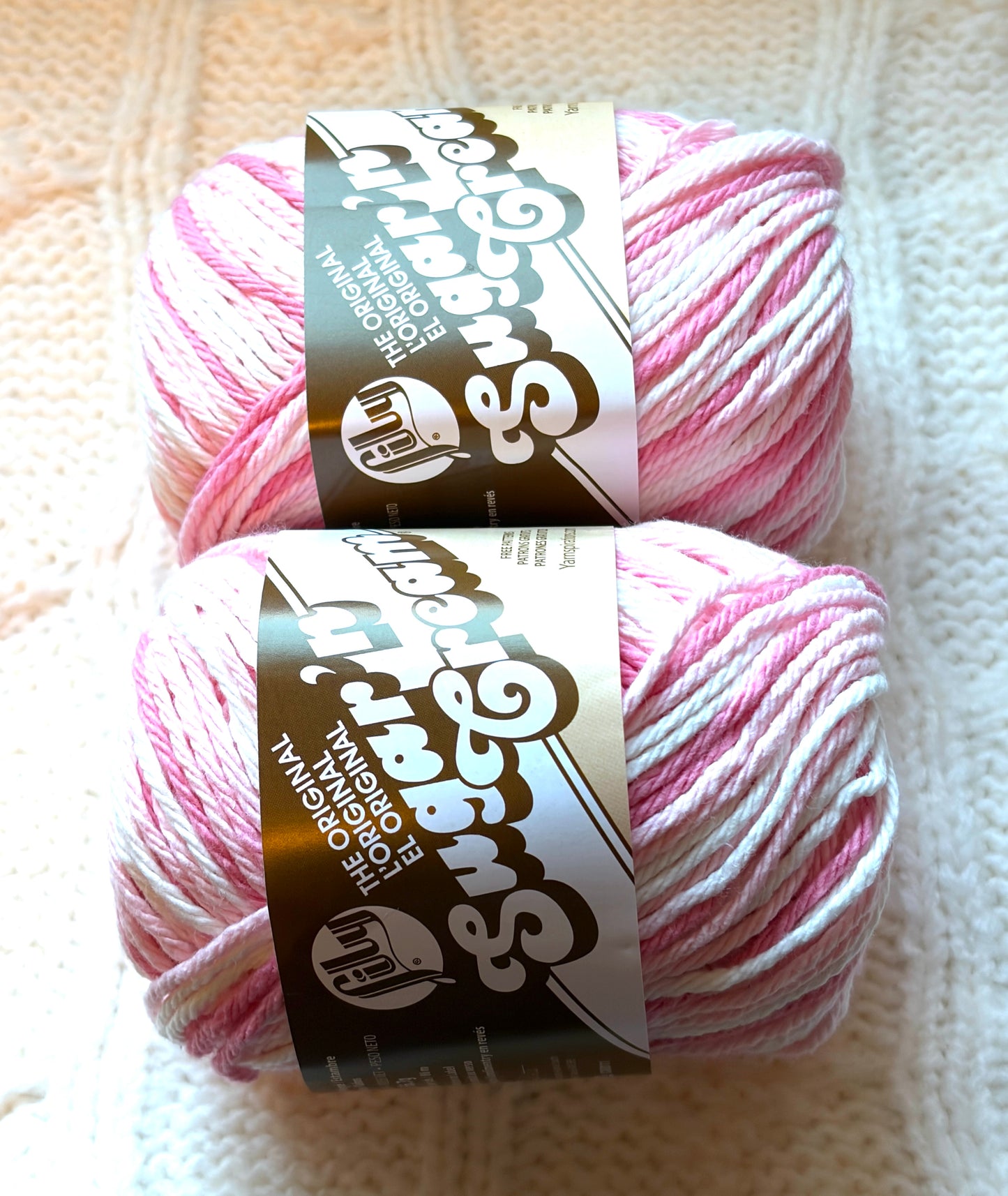 56.7g Lily Sugar 'n Cream Ombre Yarn - Strawberry : 100% Cotton