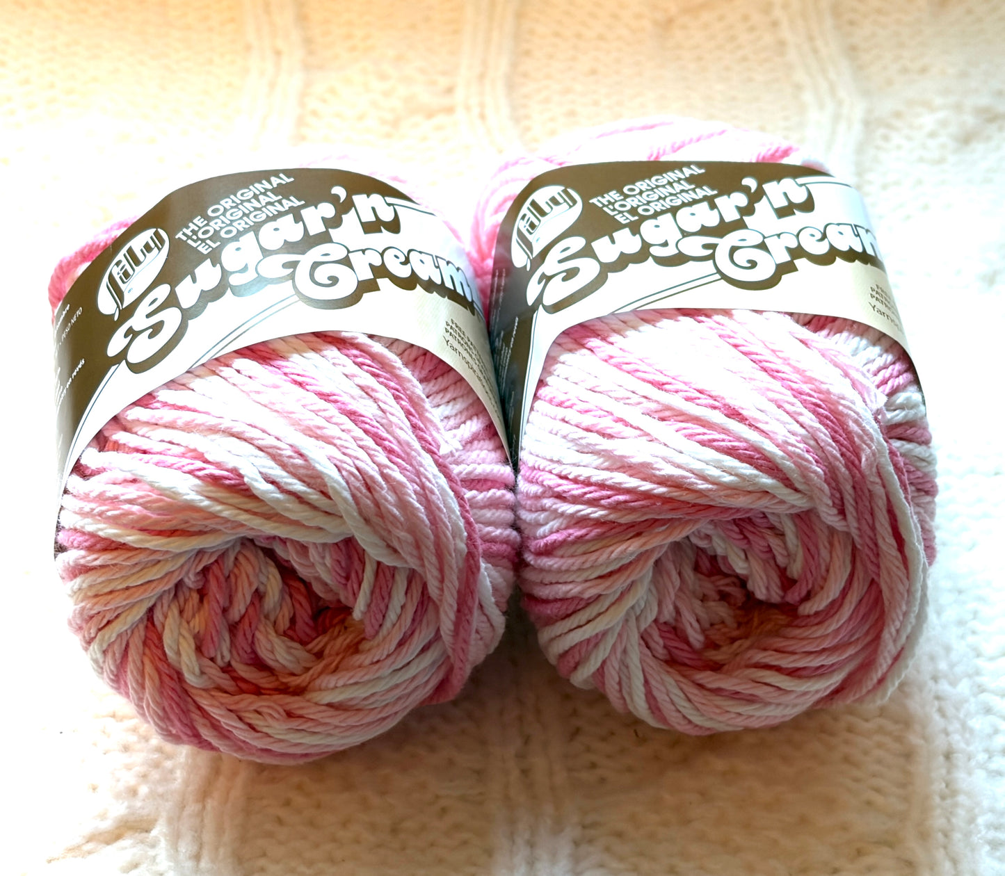 56.7g Lily Sugar 'n Cream Ombre Yarn - Strawberry : 100% Cotton