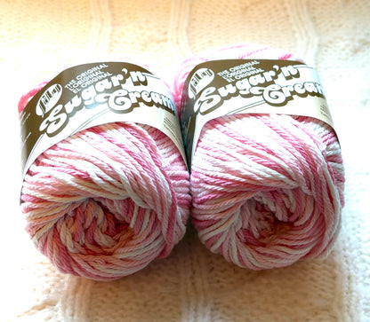 56.7g Lily Sugar 'n Cream Ombre Yarn - Strawberry : 100% Cotton