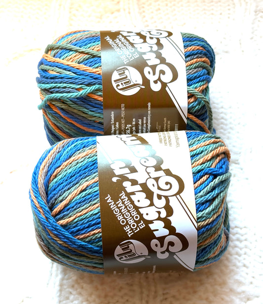 56.7g Lily Sugar 'n Cream Ombre Yarn - Capri Ombre : 100% Cotton