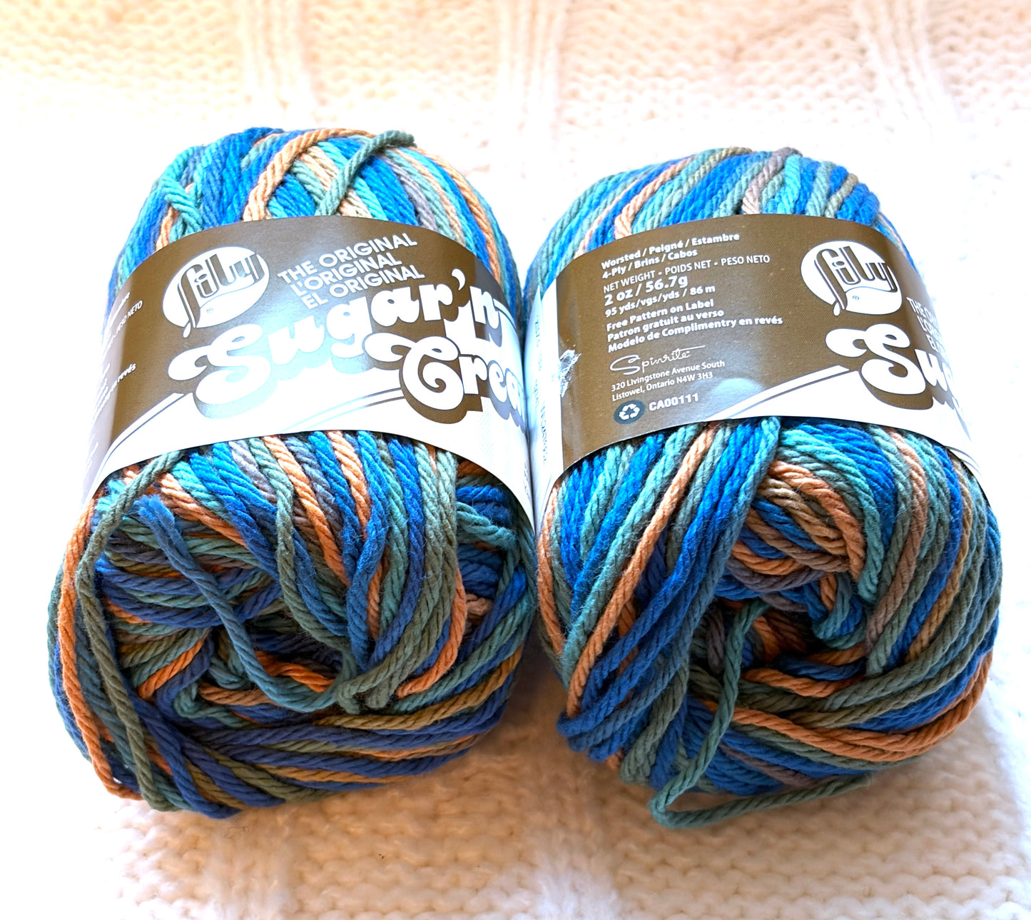 56.7g Lily Sugar 'n Cream Ombre Yarn - Capri Ombre : 100% Cotton