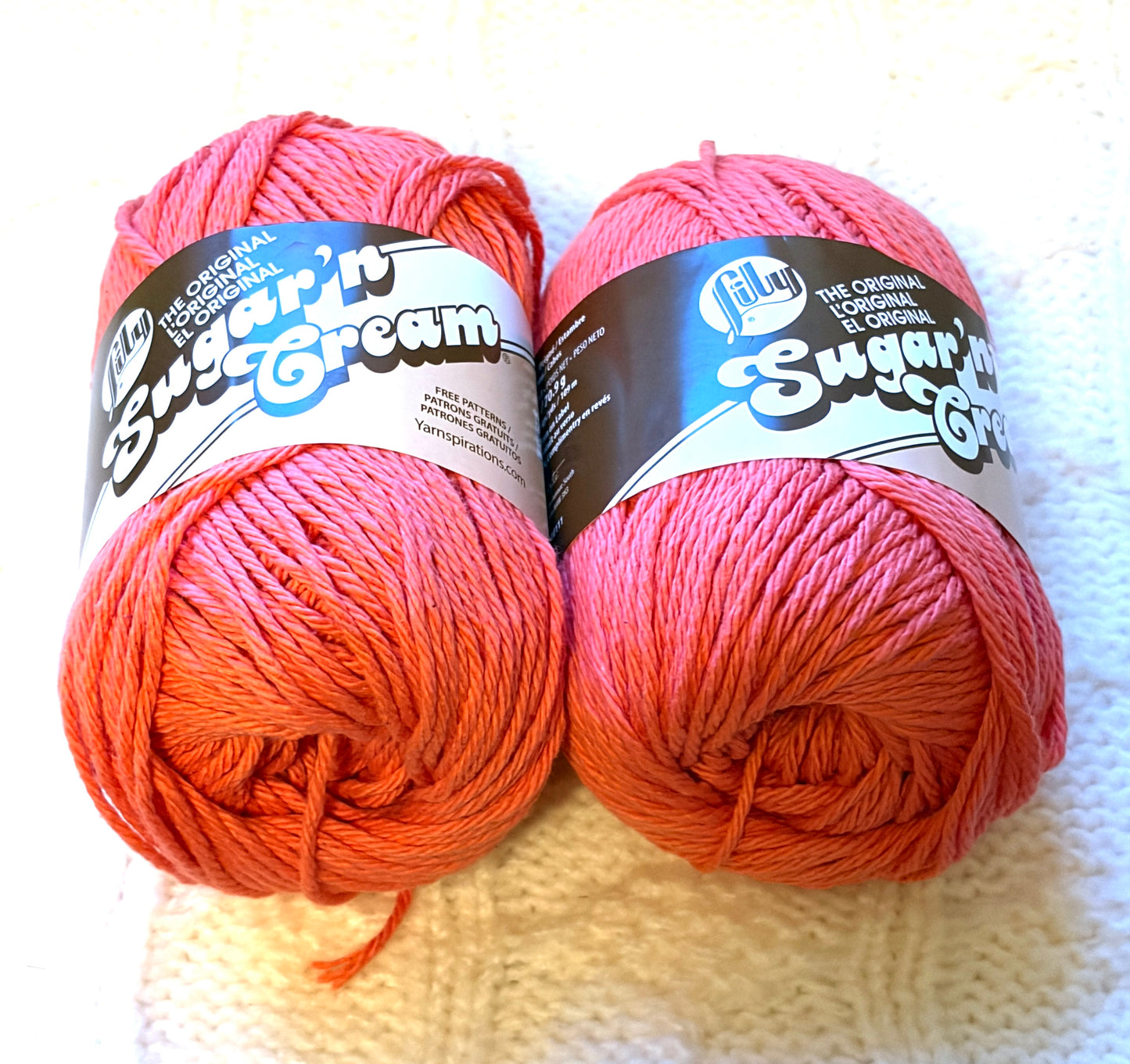 70.9g Lily Sugar 'n Cream The Original Yarn - Tangerine : 100% Cotton
