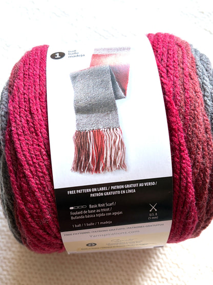 Caron Cakes Self Striping Aran Yarn 200g : Wool Blend : Red Velvet - 1 cake
