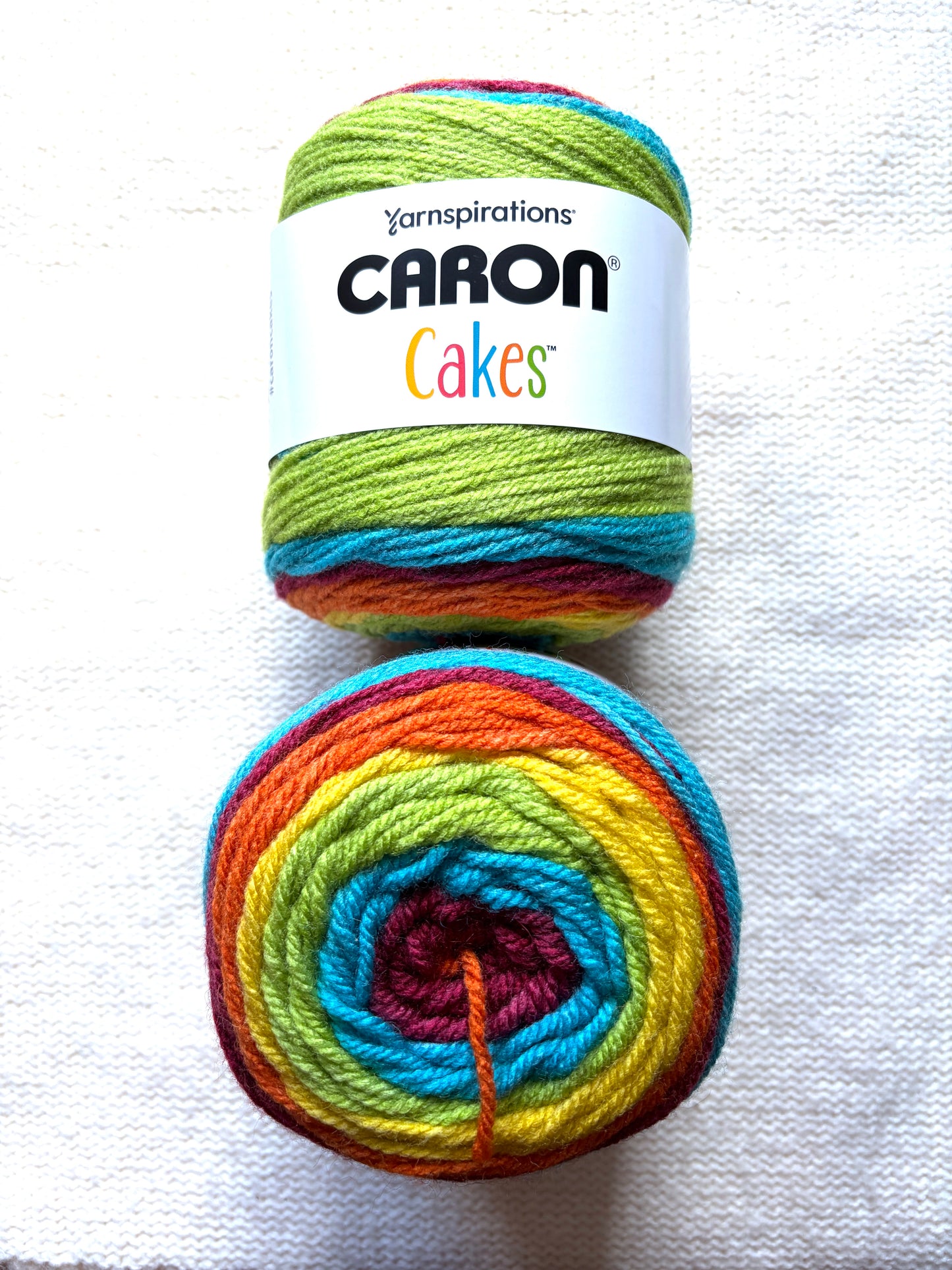 Caron Cakes Self Striping Aran Yarn 200g : Wool Blend : RAINBOW SPRINKLES - 1 cake