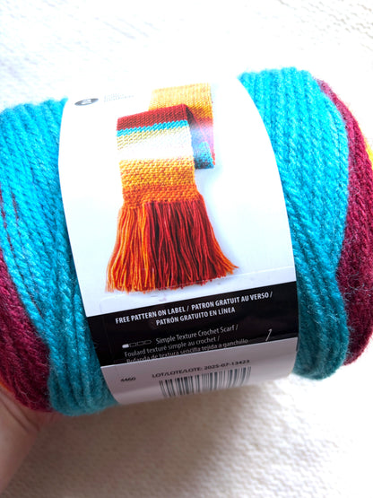 Caron Cakes Self Striping Aran Yarn 200g : Wool Blend : RAINBOW SPRINKLES - 1 cake
