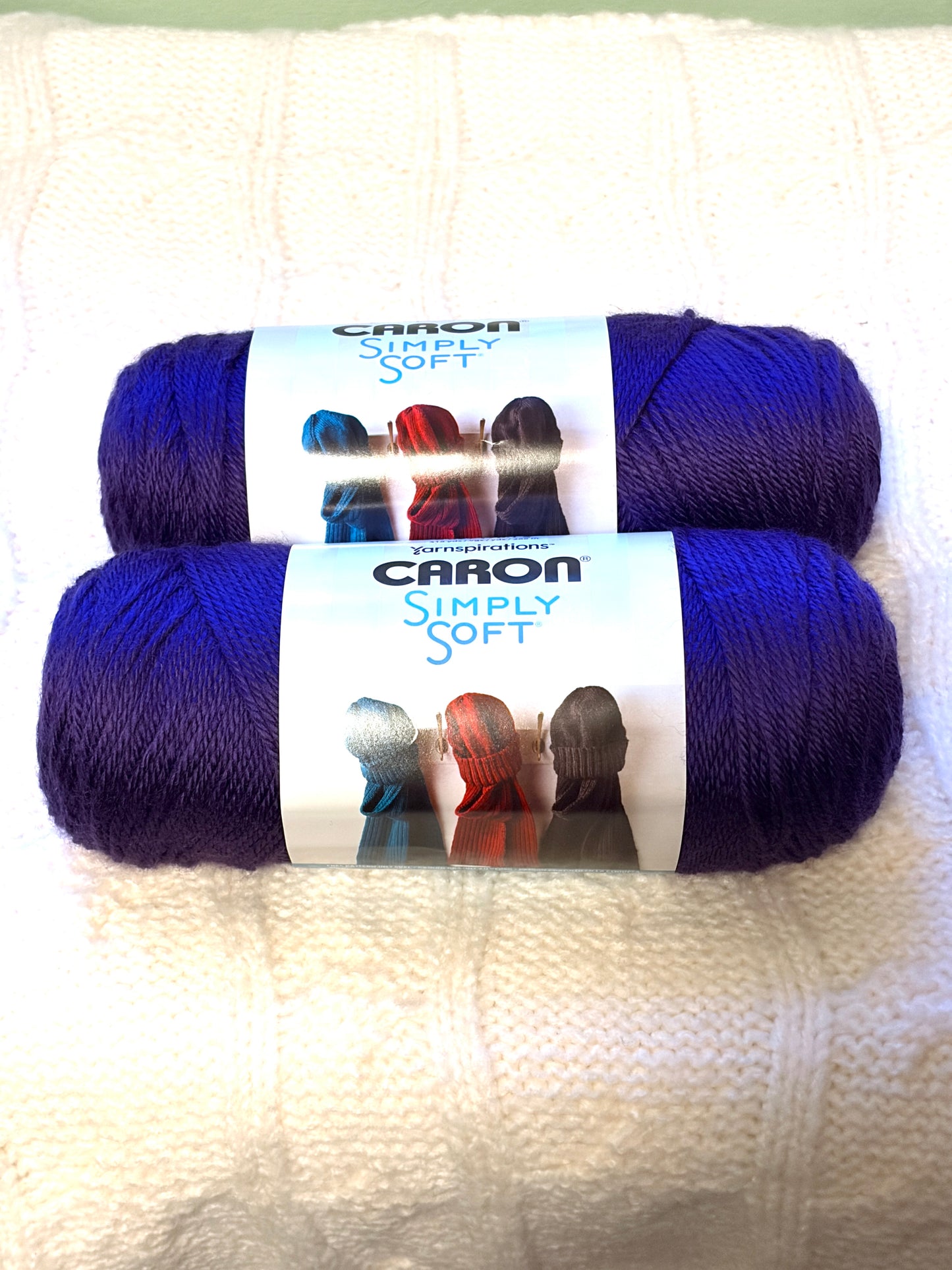 2 Balls x 170g CARON Simply Soft Yarn Purple 100% Acrylic