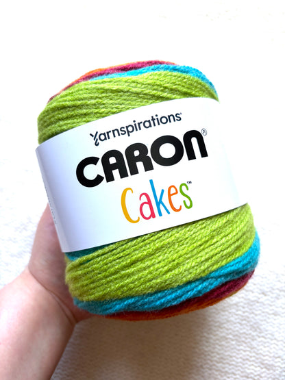 Caron Cakes Self Striping Aran Yarn 200g : Wool Blend : RAINBOW SPRINKLES - 1 cake