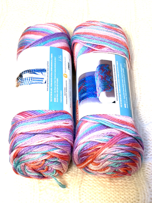 2 Balls x 141g CARON Simply Soft Yarn Stripes : Times Square