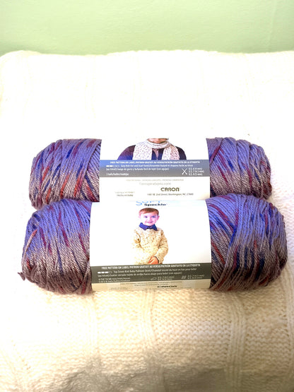 2 Balls x 141g CARON Simply Soft Yarn Speckle : Snapdragon