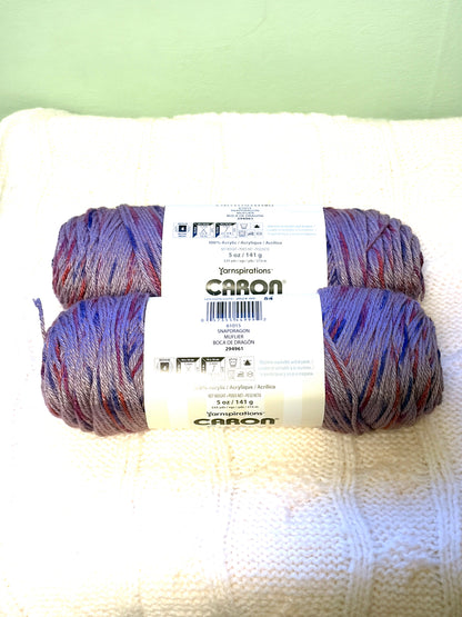 2 Balls x 141g CARON Simply Soft Yarn Speckle : Snapdragon