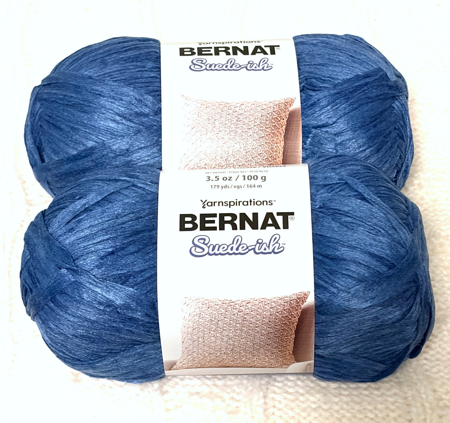 2 Balls x 100g Bernat Suede-ish Yarn : Colour Ocean : Bulky yarn
