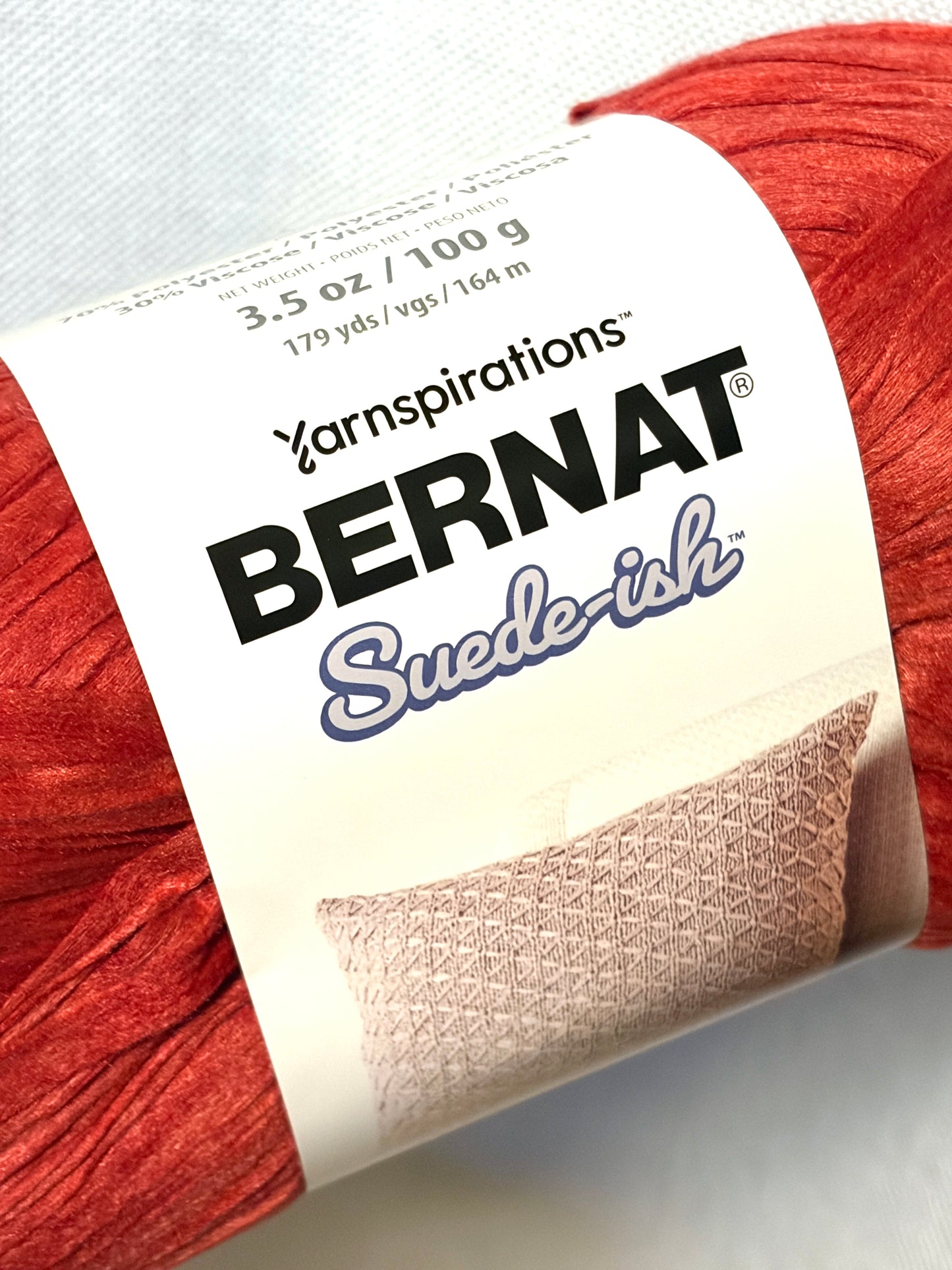 2 Balls x 100g Bernat Suede-ish Yarn : Colour Garnet : Bulky yarn