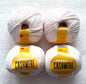 4 balls x 50g Cashmere yarn : 95% Cashmere + 5% Acrylic : 02 Parchment