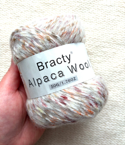 2 balls x 50g Alpaca Blend Multicolour yarn : 50% Alpaca + Acrylic + Polyester