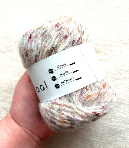 2 balls x 50g Alpaca Blend Multicolour yarn : 50% Alpaca + Acrylic + Polyester