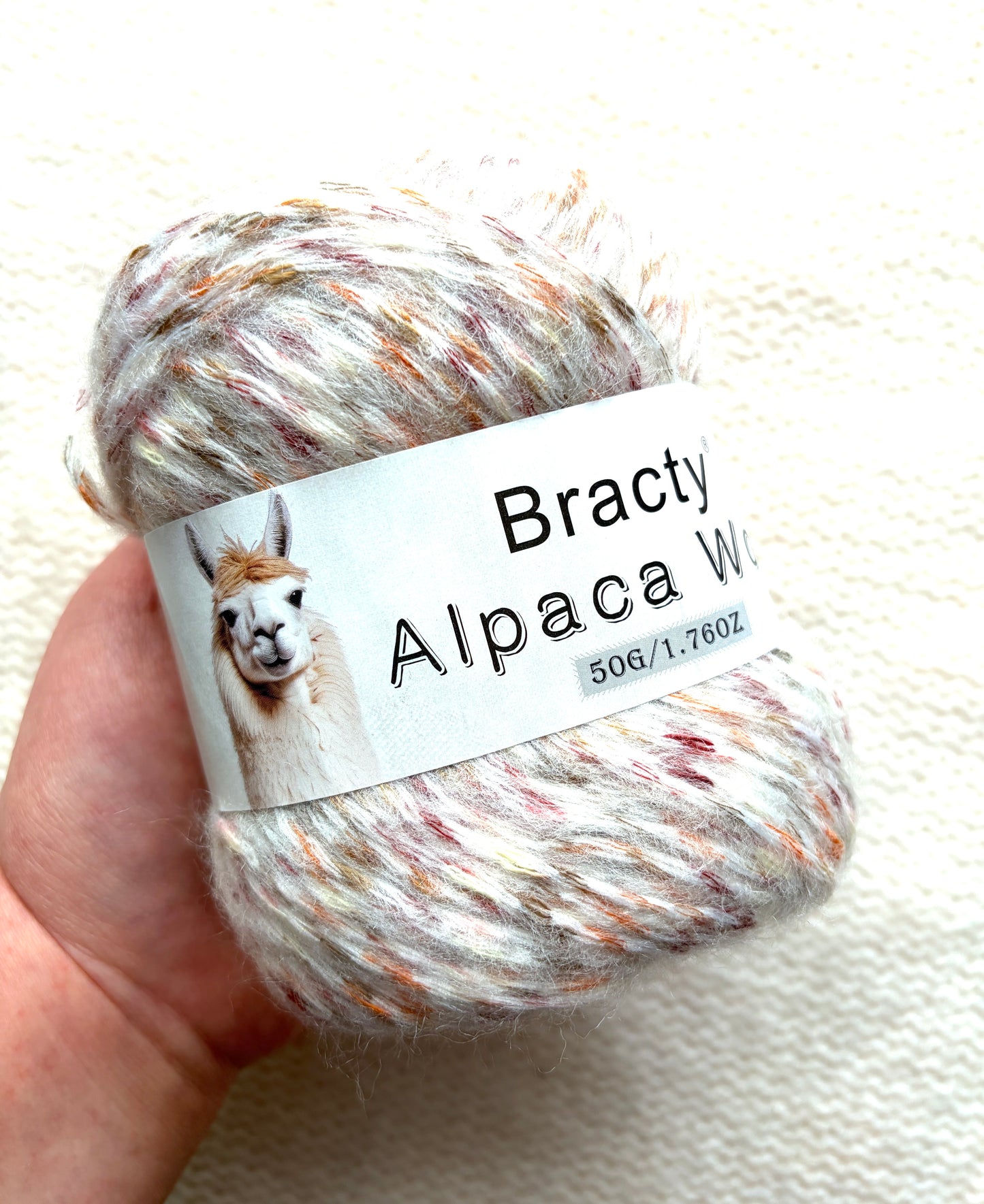 2 balls x 50g Alpaca Blend Multicolour yarn : 50% Alpaca + Acrylic + Polyester
