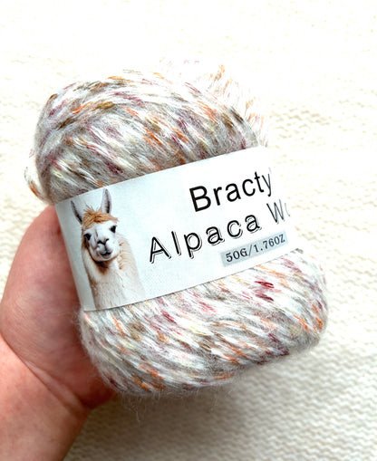 2 balls x 50g Alpaca Blend Multicolour yarn : 50% Alpaca + Acrylic + Polyester