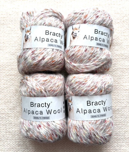 2 balls x 50g Alpaca Blend Multicolour yarn : 50% Alpaca + Acrylic + Polyester