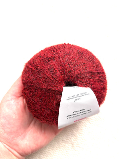 6 balls x 25g Alpaca Mohair yarn : Mohair + Alpaca + Acrylic : 24 Scarlet