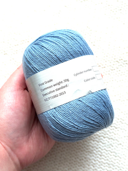 3 balls x 50g Cashmere Ultra Soft Yarn : 80% Cashmere : 11 Cornflower Blue