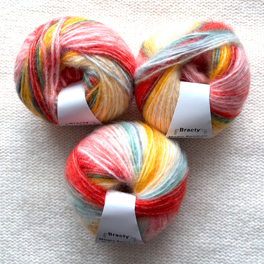 3 balls x 50g Rainbow Gradient Wool Blend Yarn : Colour 14