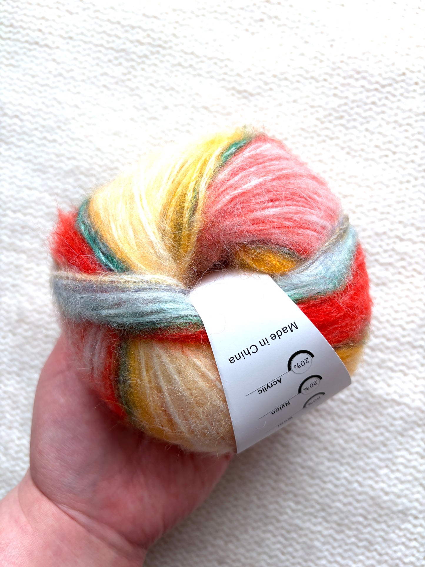 3 balls x 50g Rainbow Gradient Wool Blend Yarn : Colour 14