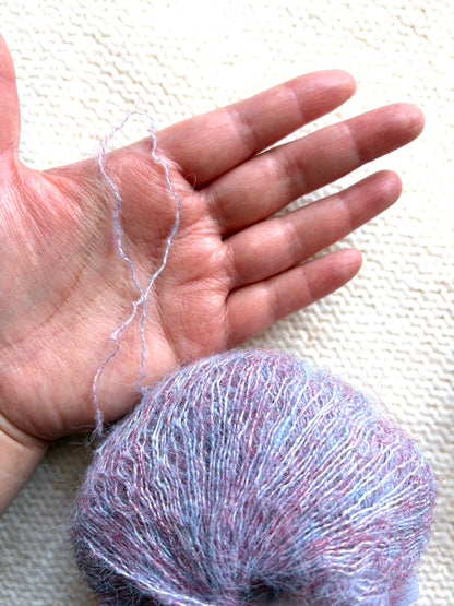 6 balls x 25g Alpaca Mohair yarn : Mohair + Alpaca + Acrylic : Colour 13 Lilac