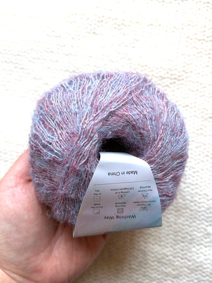 6 balls x 25g Alpaca Mohair yarn : Mohair + Alpaca + Acrylic : Colour 13 Lilac