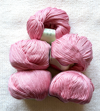 5 balls x 50g Cashmere Silk yarn : Cashmere + Silk + Bamboo fiber : 20 Rose Pink