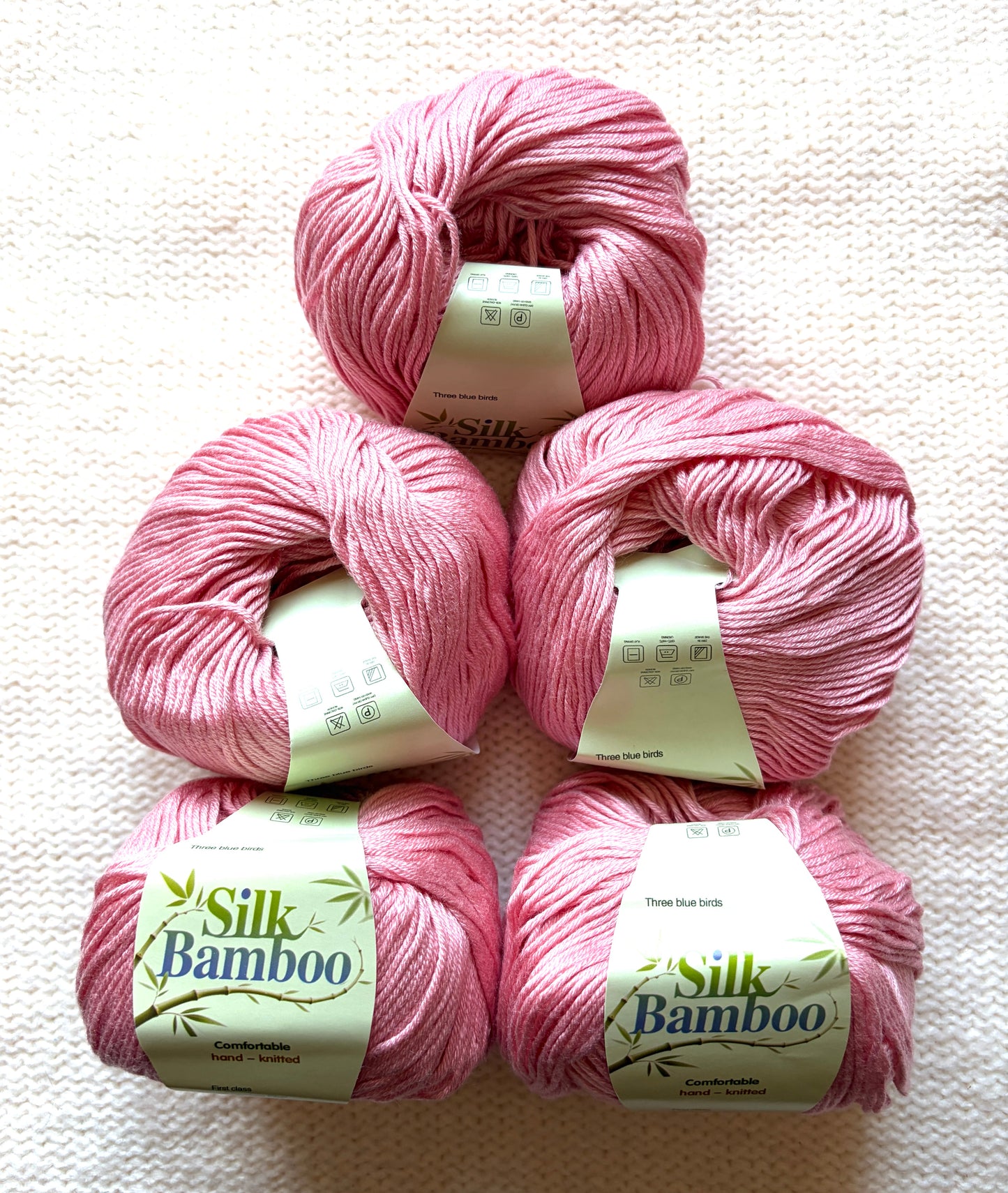 5 balls x 50g Cashmere Silk yarn : Cashmere + Silk + Bamboo fiber : 20 Rose Pink