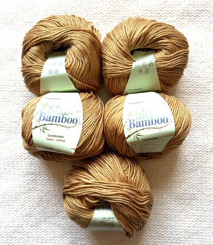 5 balls x 50g Cashmere Silk yarn : Cashmere + Silk + Bamboo fiber : 16 Caramel