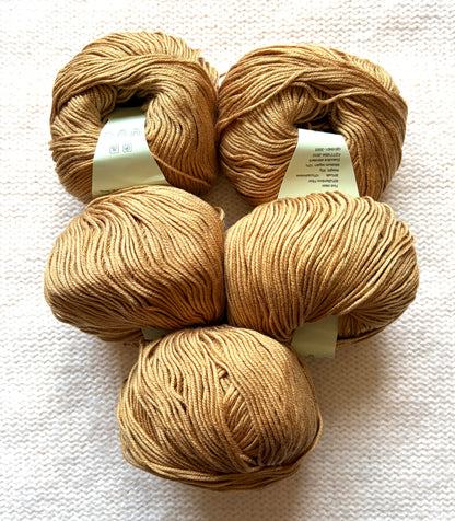 5 balls x 50g Cashmere Silk yarn : Cashmere + Silk + Bamboo fiber : 16 Caramel