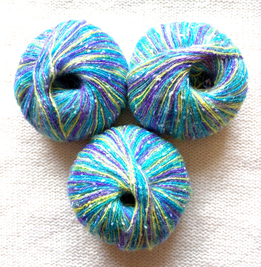 3 balls x 50g Mohair Blend yarn : Mohair + Polyamide + Acrylic : Blue Purple