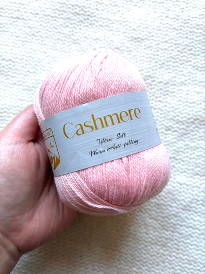 3 balls x 50g Cashmere Ultra Soft Yarn : 80% Cashmere : 29 Bubblegum Pink