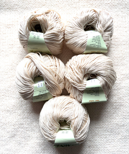 5 balls x 50g Cashmere Silk yarn : Cashmere + Silk + Bamboo fiber : 03 Cream