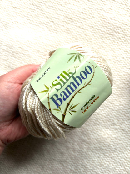5 balls x 50g Cashmere Silk yarn : Cashmere + Silk + Bamboo fiber : 03 Cream