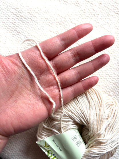 5 balls x 50g Cashmere Silk yarn : Cashmere + Silk + Bamboo fiber : 03 Cream
