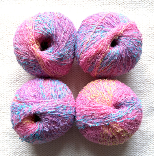 4 balls x 50g Mohair Wool Blend Yarn : 02 Peach