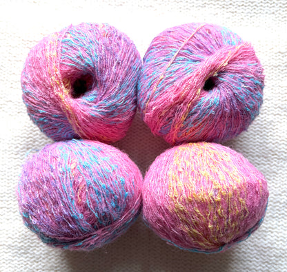 4 balls x 50g Mohair Wool Blend Yarn : 02 Peach