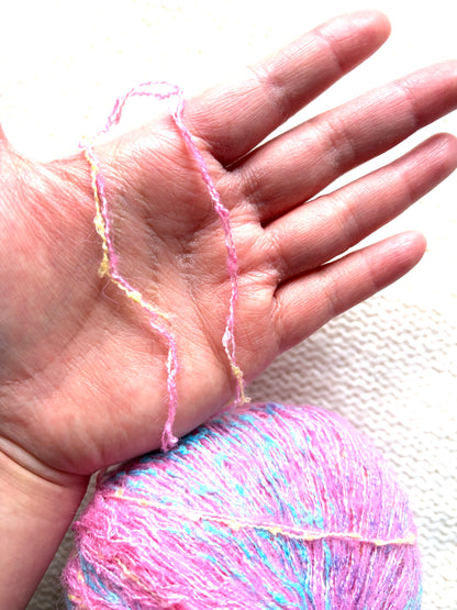 4 balls x 50g Mohair Wool Blend Yarn : 02 Peach