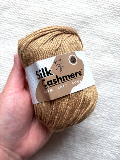 5 balls x 50g Cashmere Silk yarn : 60% Cashmere + 40% Silk : 58 Caramel