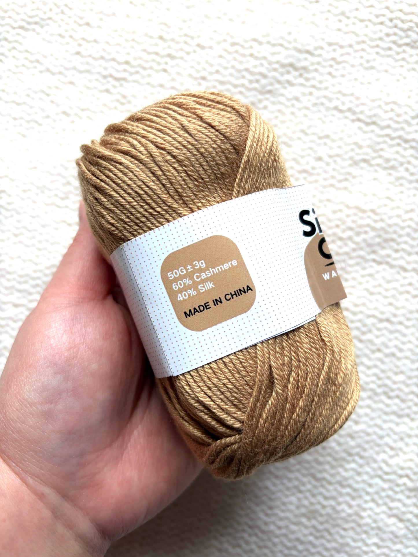 5 balls x 50g Cashmere Silk yarn : 60% Cashmere + 40% Silk : 58 Caramel