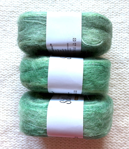3 cakes x 50g Gradient Mohair Silk Yarn : Mohair + Silk+ Polyester : 05 Green