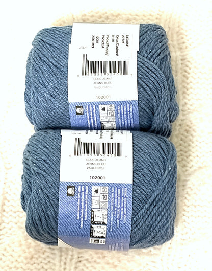 70.9g Lily Sugar 'n Cream The Original Yarn - Blue Jeans : 100% Cotton