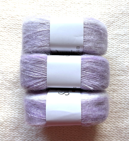 3 cakes x 50g Gradient Mohair Silk Yarn : Mohair + Silk+ Polyester : 02 Purple