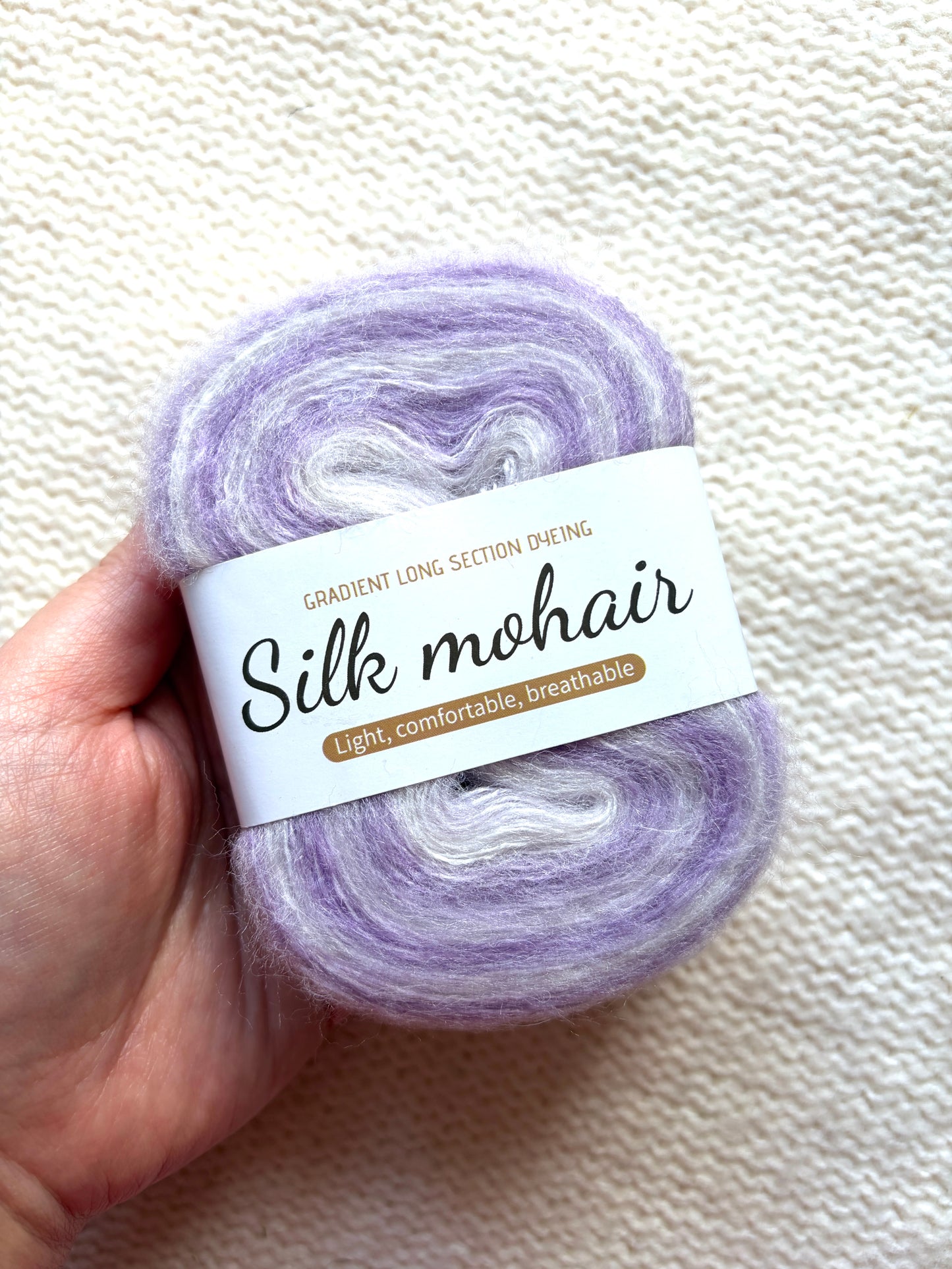 3 cakes x 50g Gradient Mohair Silk Yarn : Mohair + Silk+ Polyester : 02 Purple
